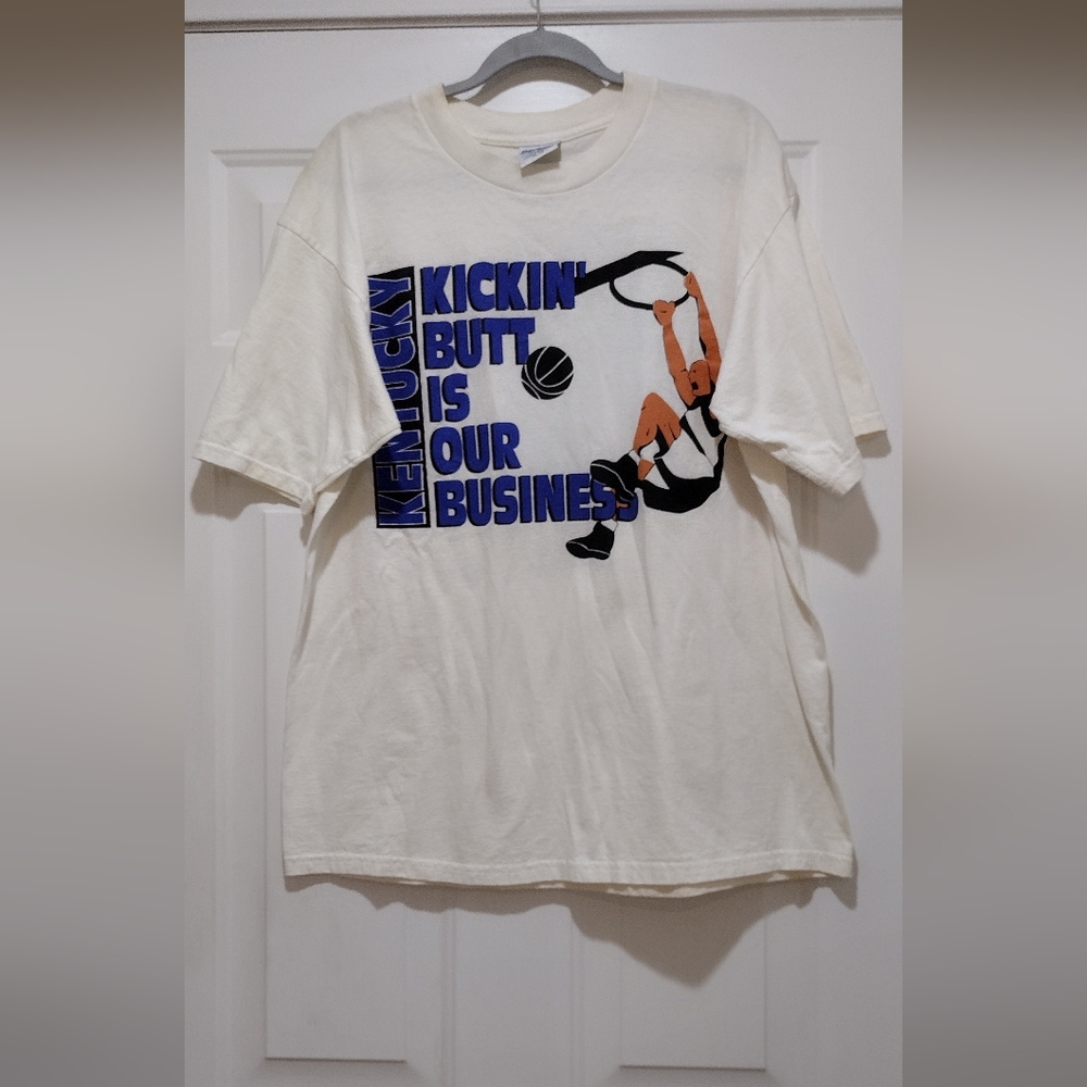 90s Kentucky Wildcats Kickin Butt Is Our Business Cotton Heavyweight Shirt Sz XL